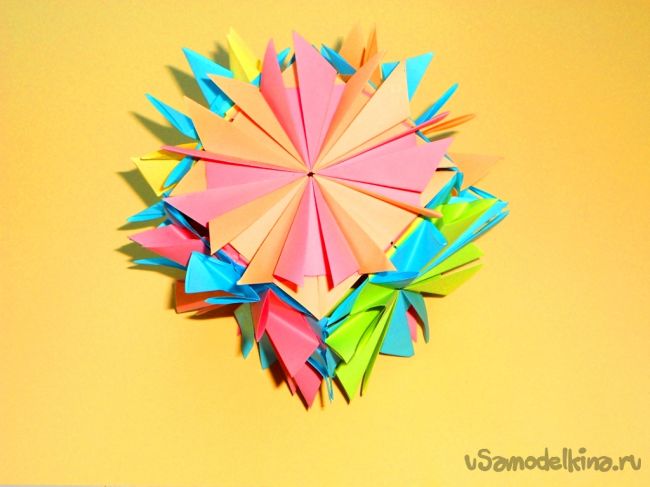 Кусудама куб Простые поделки оригами из бумаги