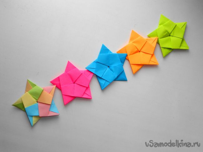 Красивая гирлянда из бумаги. Поделки оригами своими руками