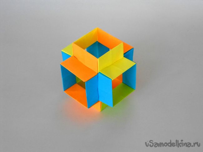 Оригами Гипер куб из бумаги