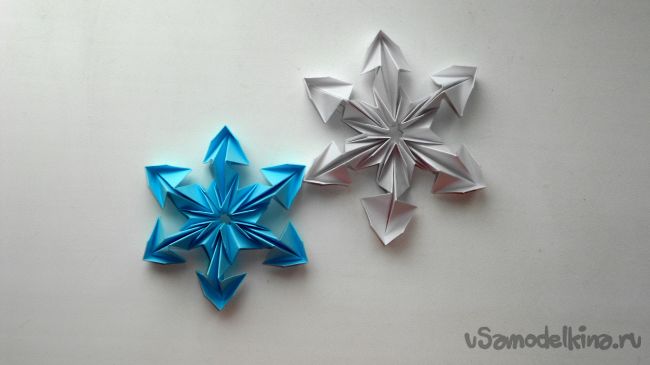 Снежинка из бумаги - модульное оригами