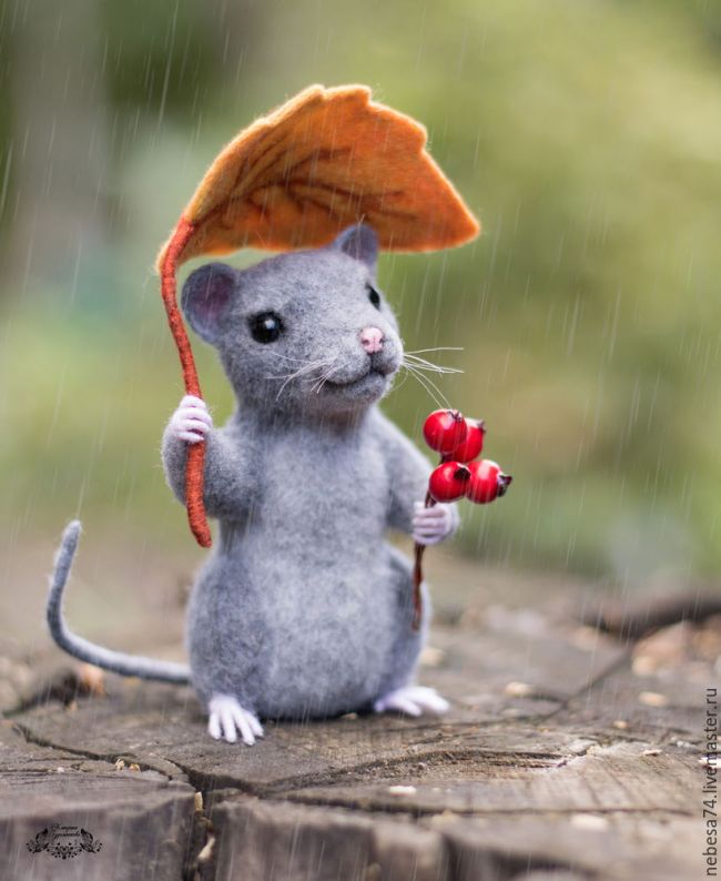 Мышонок под дождем